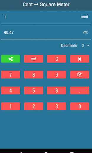 Square Meter to Cent Converter 3