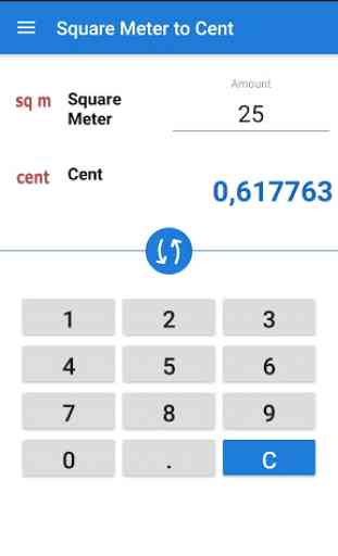 Square Meter to Cent / sq m to cent converter 1