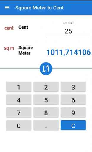Square Meter to Cent / sq m to cent converter 2
