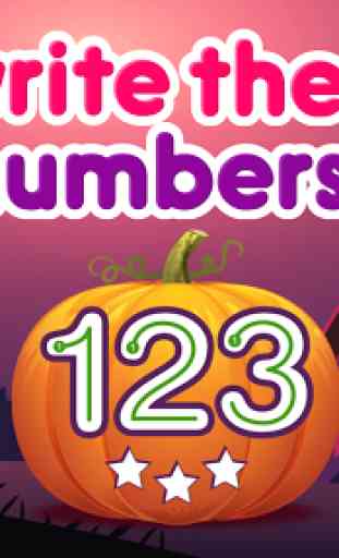 Writing Numbers: Number Tracing 123 - Halloween 1
