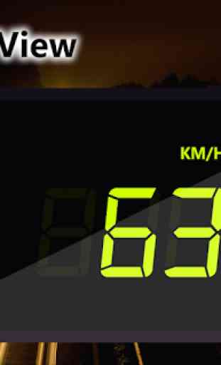 Digital GPS Speedometer Offline-Odometer HUD view 3