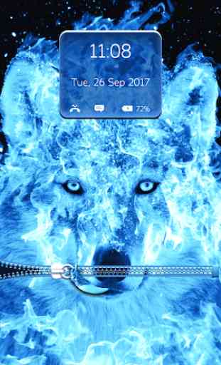 Ice Fire Wolf Lock Screen Zipper 3