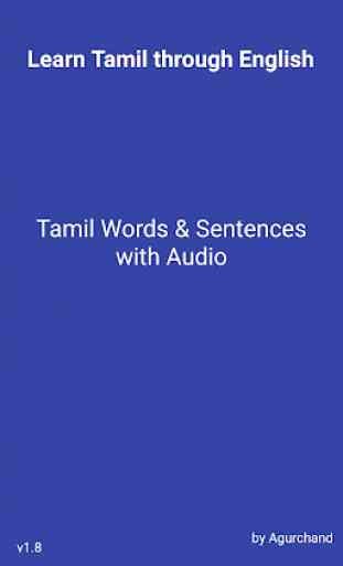 Learn Tamil through English 1