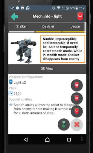 Mech info (Support the game of War Robots) 4