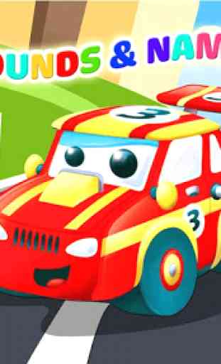 Toddler car games - car Sounds Puzzle and Coloring 1