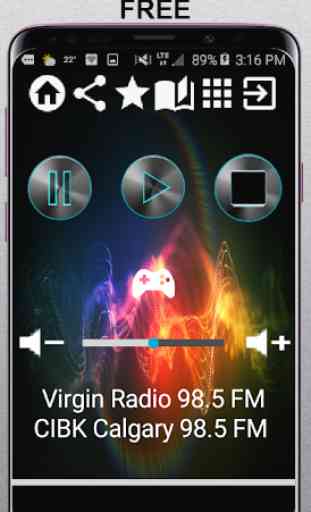 Virgin Radio 98.5 FM CIBK Calgary 98.5 FM CA App R 1