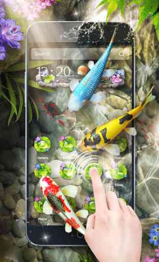 3D Koi Fish Theme & Lively 3D Ripple Effect 2