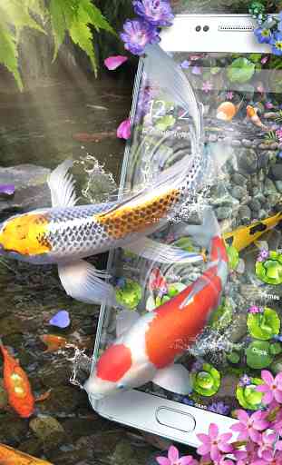 3D Koi Fish Theme & Lively 3D Ripple Effect 3