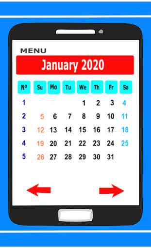 Calendar in English 2020 Free 3