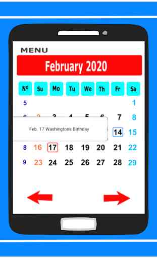 Calendar in English 2020 Free 4