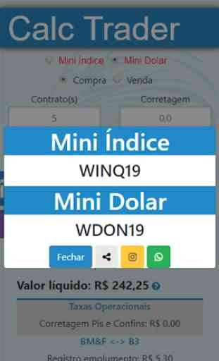 Day Trade Calculator - Mini Index / Mini Dollar 3