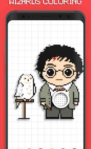 Harry Number Coloring Books : Wizards Pixel Art 1