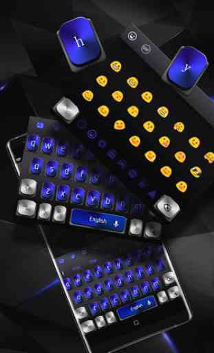 Black Blue Metal Keyboard 1