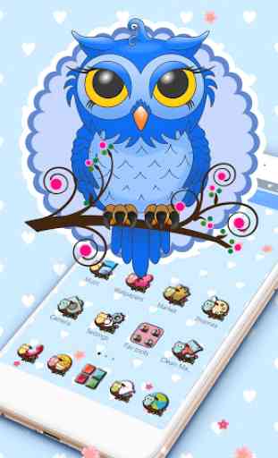 Cute Blue Owl Theme 1