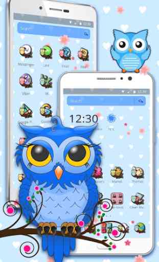 Cute Blue Owl Theme 2