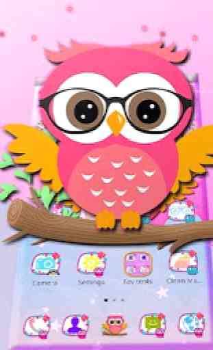 Cute Glass Owl Theme 4