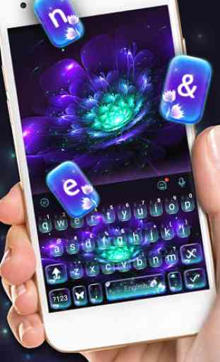 Galaxy Purple Flower Keyboard Theme 2