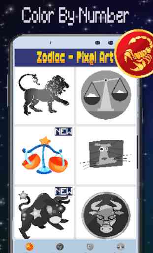 Horoscope Zodiac Coloring By Number-Pixel Art 1
