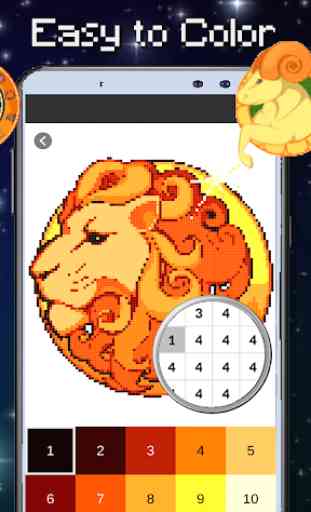 Horoscope Zodiac Coloring By Number-Pixel Art 3