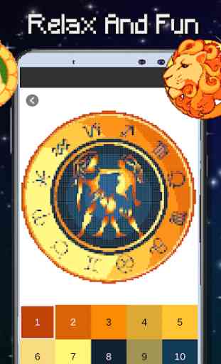 Horoscope Zodiac Coloring By Number-Pixel Art 4