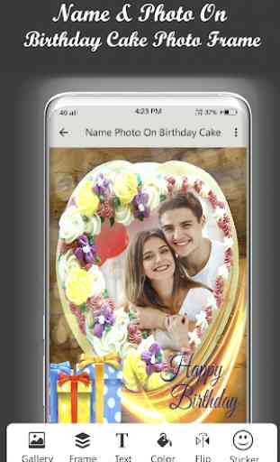 Name Photo on Birthday Cake Frame 1