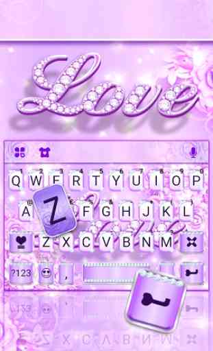 Purple Diamond Love Keyboard Theme 1