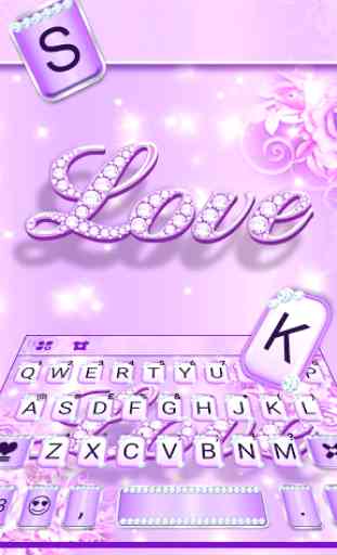Purple Diamond Love Keyboard Theme 2