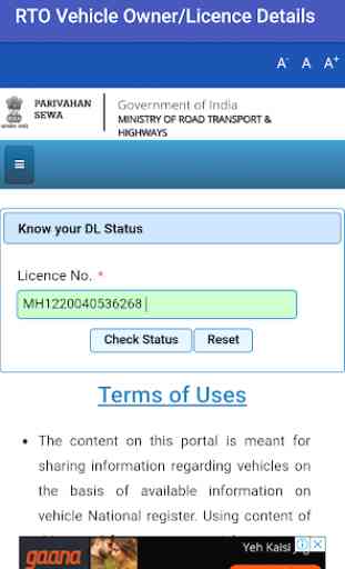 RTO Vehicle Owner/Licence Details 4