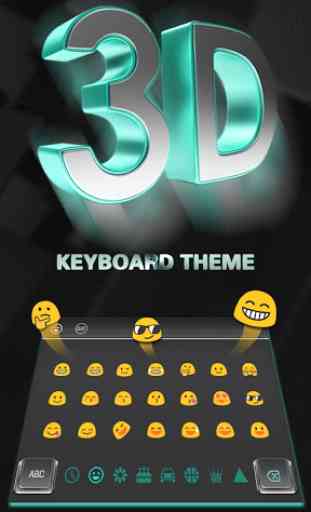 3D Black Keyboard Theme 3