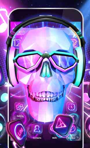3D DJ Skull & Rock Music Theme 3