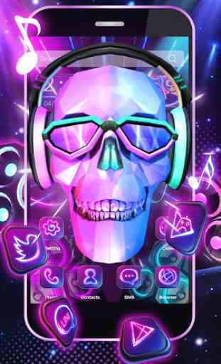 3D DJ Skull & Rock Music Theme 4