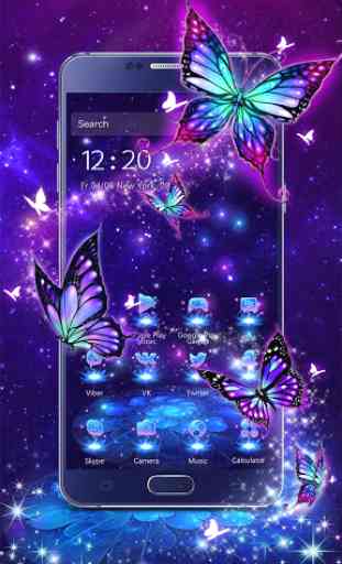 3D Purple Butterfly Theme 3