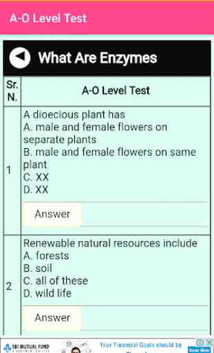 A-O Level Test 3