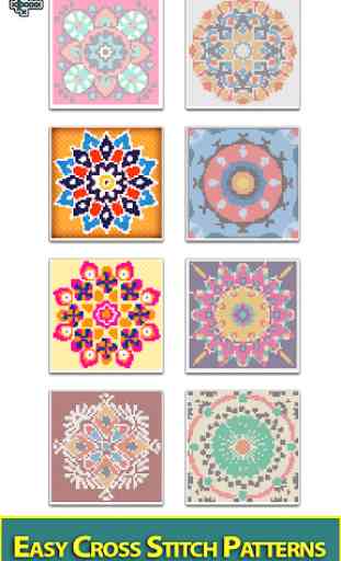 Adult Color by Number Book - Cross Stitch Mandala 1