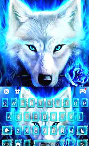 Blue Night Wolf Keyboard Theme 1