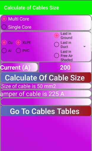 Cable Size Calculator 2