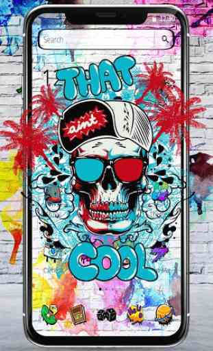 Cool Skull Graffiti Theme 1