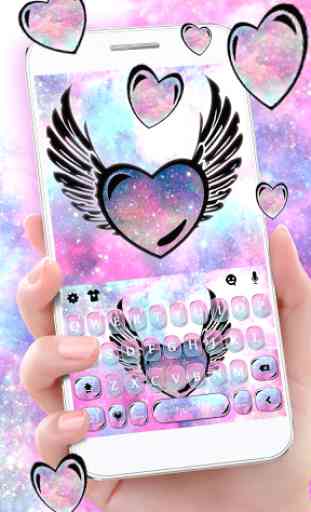 Cute Galaxy Wings Keyboard Theme 1