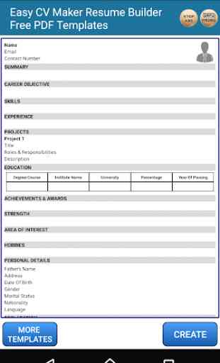 Easy CV Maker Resume Builder Free PDF Templates 1