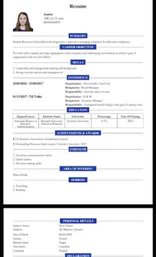 Easy CV Maker Resume Builder Free PDF Templates 3