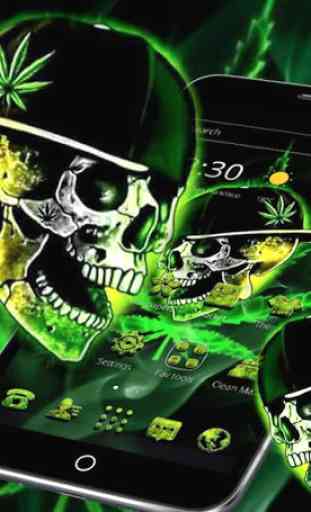 Green Weed Skull Theme 3