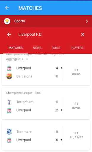 Live Match, Score And Schedule For Liverpool 2