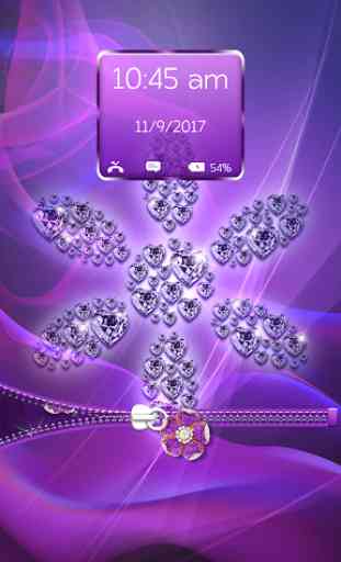 Purple Diamond Flower Zipper Lock Pattern 2