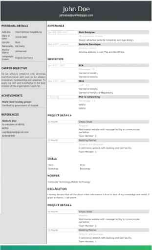 Resume Maker : Free CV Builder,PDF Templates 4