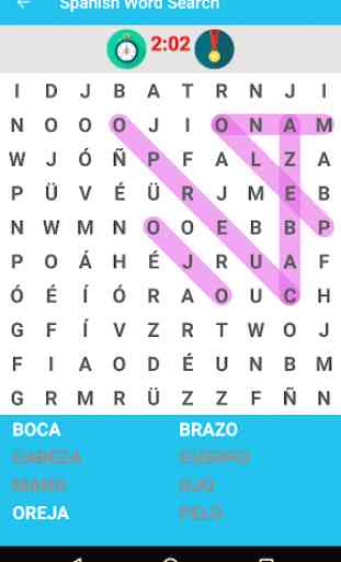 Spanish Word Search Game 1