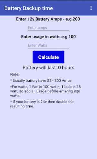 UPS Battery Backup Time Calculator 1