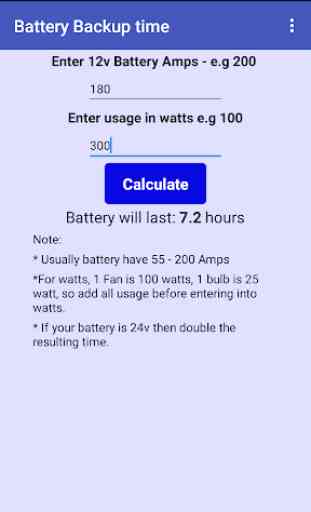 UPS Battery Backup Time Calculator 2