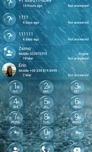 Dialer Bubble Rain Theme for Drupe and ExDialer 1