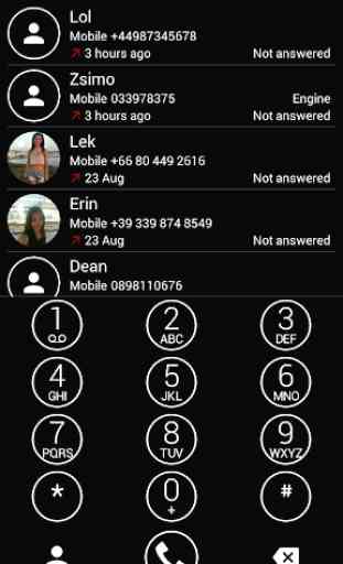 Dialer Circle BW Theme for Drupe or ExDialer 2