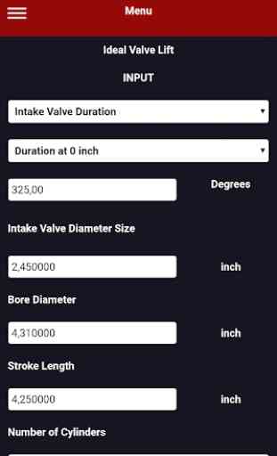 Ideal Four 4 Stroke Valve Lift Calculator 2